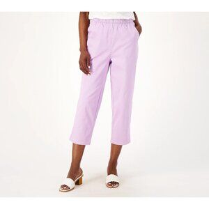 Denim and Co Regular Original Waist Side Pocket Crop Pant Core Size XXS Lilac